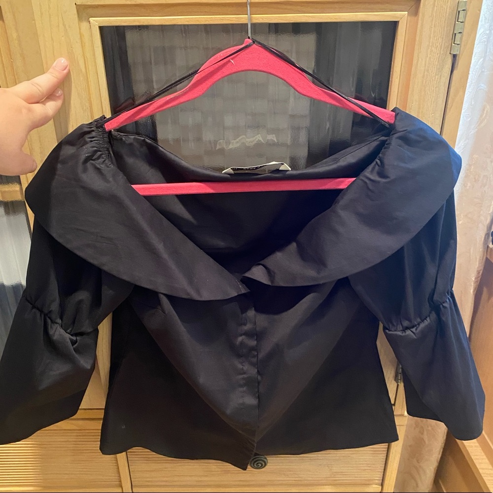 Zara Off the Shoulder Black Top